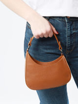 Cross Body Tas Caviar Leder Milano Bruin caviar CA23118-vue-porte