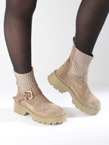 Enkellaarsjes Uit Leder Inuovo Beige women 753428-vue-porte