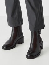 Enkellaarsjes Met Hak Uit Leder Tamaris Bruin women 45-vue-porte