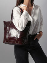 Schoudertas Le Cabas M In Gekreukeld Leder Vanessa bruno Bruin cabas cuir 82V40378-vue-porte