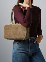 Schoudertas Velvet Caviar Leder Milano Beige velvet caviar VC25093-vue-porte