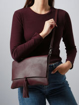 Cross Body Tas Caviar Leder Milano Rood caviar CA21062-vue-porte