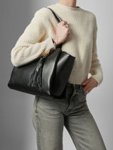 Schoudertas Helena Leder Francinel Zwart helena 22947-vue-porte