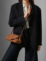 Cross Body Tas S Agnes Rundsleer Met Su�de Finish Etrier Bruin agnes EAGV205S-vue-porte