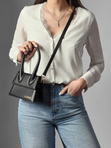 Preloved Chiquito Moyen Cross Body Tas Leder Jacquemus Zwart second life 1566432-vue-porte