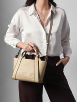 Handtas K/ville Leder Karl lagerfeld Beige k ville B1W30067-vue-porte