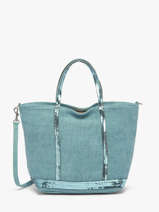 Handtas Cabas Linnen En Pailletten Vanessa bruno Blauw cabas lin 31V40435