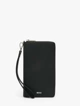 Herenpocket Grained Leder Hugo boss Zwart grained HLL518A