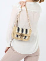 Cross Body Tas Moon Raphia Raphia Vanessa bruno Rood moon raphia 23V40533-vue-porte