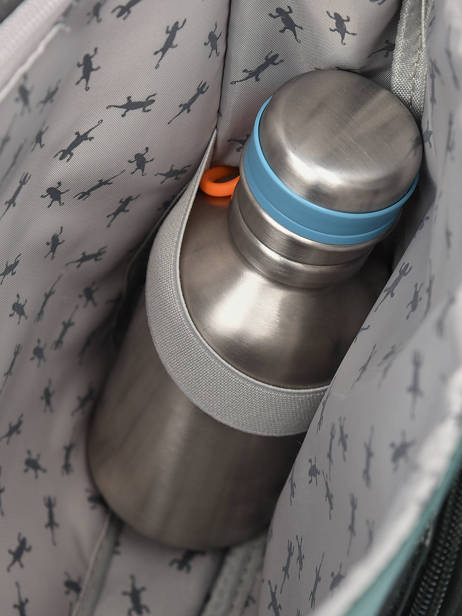 Boekentas 2 Compartimenten Cameleon Blauw vintage fantasy PBVGCA35 ander zicht 6