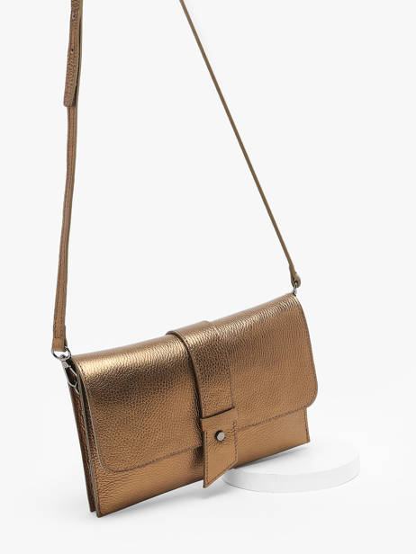 Cross Body Tas Caviar Leder Milano Bruin caviar CA240610 ander zicht 2