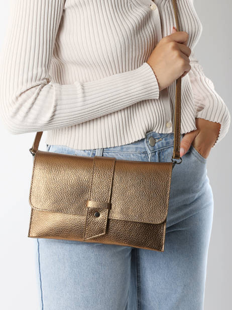 Cross Body Tas Caviar Leder Milano Bruin caviar CA240610 ander zicht 1