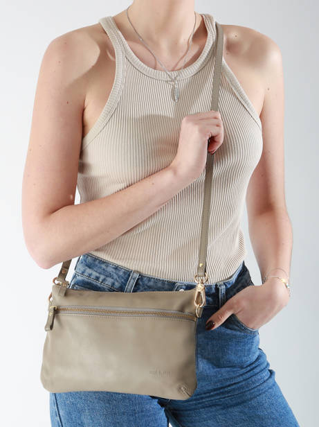 Cross Body Tas Vicky Leder Nat et nin Beige vintage VICKY ander zicht 1
