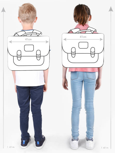 Boekentas Kind 3 Compartimenten Cameleon Blauw actual CA41 ander zicht 1