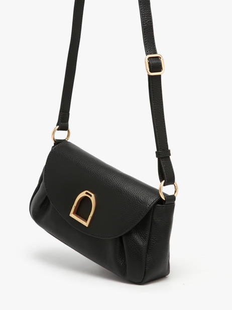 Cross Body Tas /schoudertas Shadow Leder Etrier Zwart shadow ESHA163S ander zicht 3