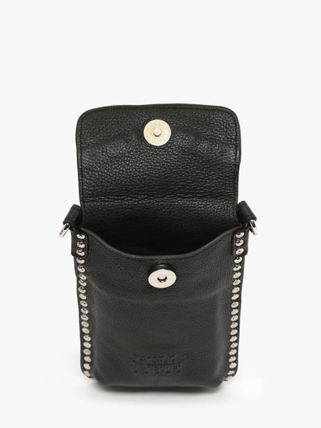 Telefoonetui Leder Basilic pepper Zwart glam BGLA88 ander zicht 3