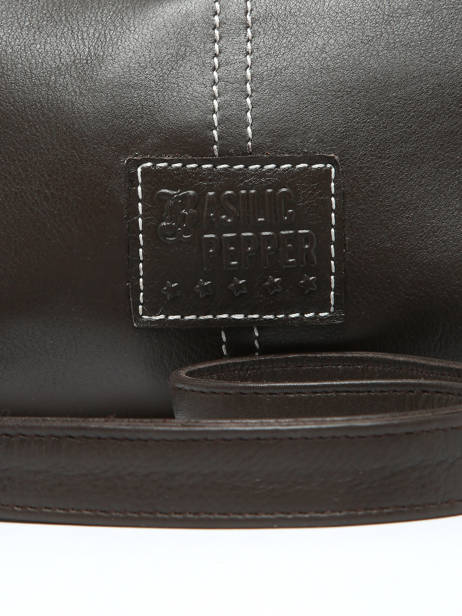 Cross Body Tas Seam Leder Basilic pepper Bruin seam BSEA01 ander zicht 5