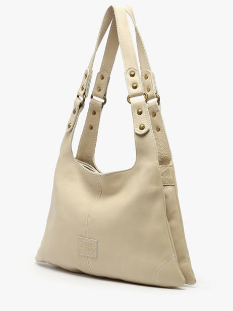Schoudertas Seam Leder Basilic pepper Beige seam BSEA05 ander zicht 2