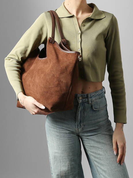 Schoudertas Velvet Caviar Leder Milano Bruin velvet caviar VC241110 ander zicht 1