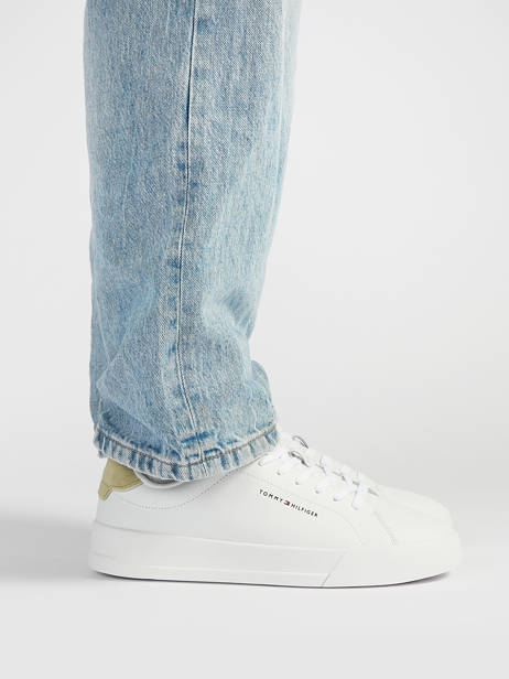 Sneakers Uit Leder Tommy hilfiger Wit men 536702X ander zicht 1