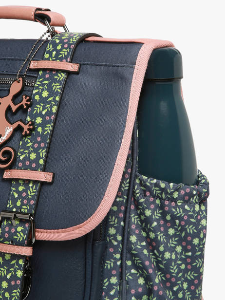 Boekentas 3 Compartimenten Cameleon Blauw vintage fantasy PBVGCA41 ander zicht 5