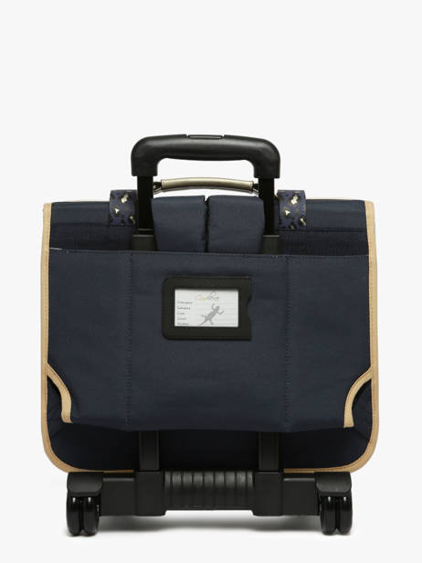 Boekentas Op Wieltjes 2 Compartimenten Cameleon Blauw vintage fantasy PBVGCR38 ander zicht 5